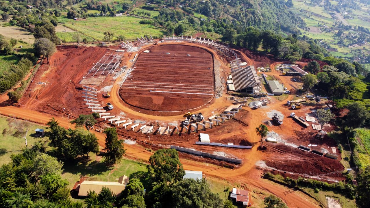 Kamariny Stadium nears halfway mark as construction creates jobs and builds skills in Elgeyo Marakwet