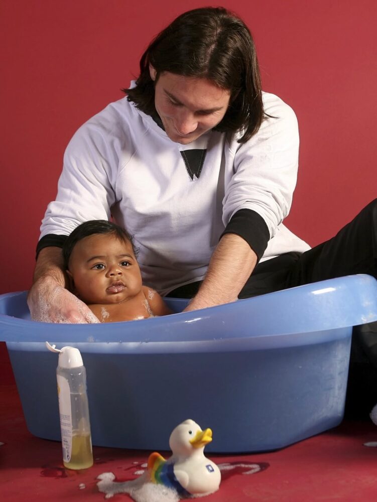 Lionel Messi and Lamine Yamal during a UNICEF charity photo shoot at Camp Nou. Historic. Photo: Instagram 