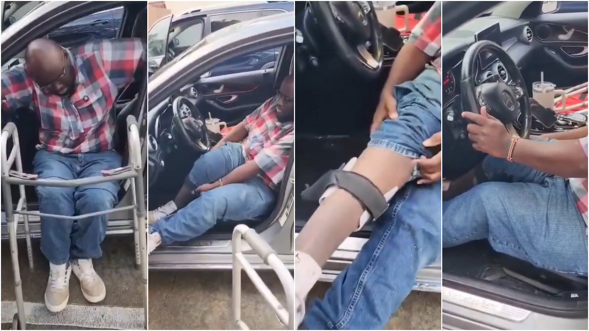 Homeless Kenyan man in U.S pleads for help: He’s living inside his Mercedes-Benz car while nursing horrifc leg injury
