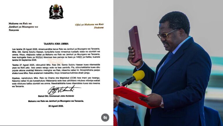 Tanzania Vice President Emmanuel Nchimbi resigns and retires from public service