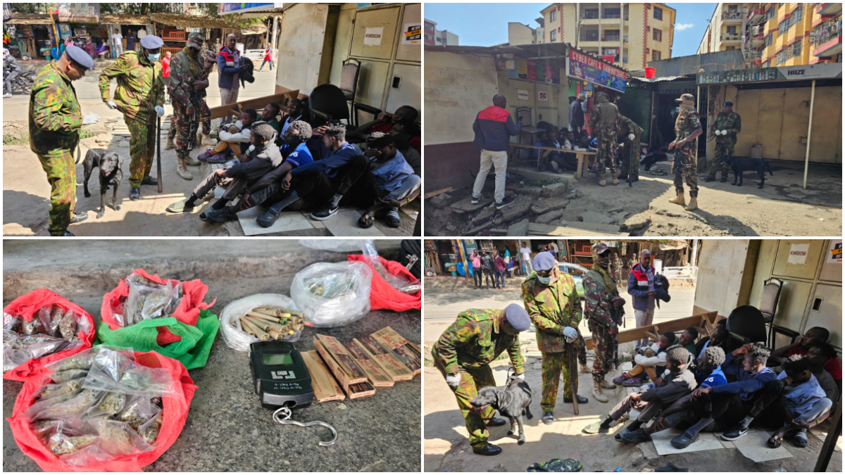In photos: Suspects arrested as NACADA seizes rolls of bhang from a shop in South B