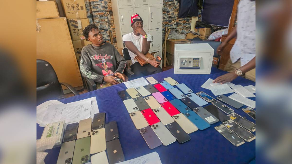 Two suspects arrested, 41 ‘stolen’ mobile phones recovered as police raid a shop along Nairobi’s Kimathi Street