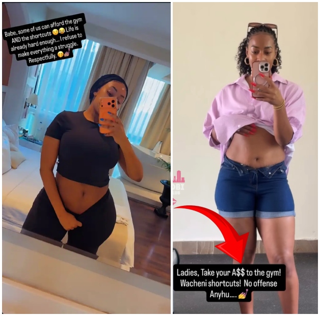 Amber Ray claps back at Diana Marua in Gym vs. Surgery showdown! Photo: Collage