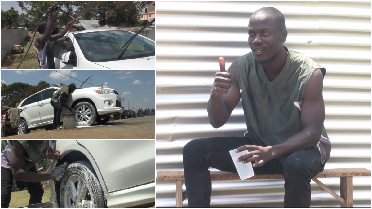 Meet Onesmus Ouma, Multimedia University graduate now working at a car wash
