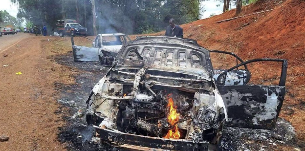 One dead, several vehicles torched as police battle rowdy youth during Kindiki meeting