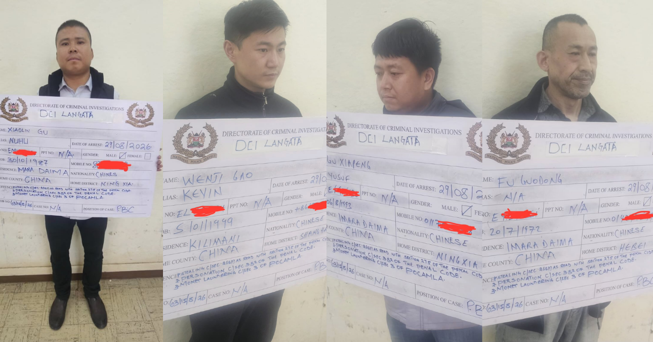 Four Chinese nationals arrested in Nairobi over SIM swapping and money laundering scheme