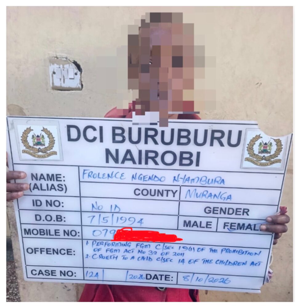 Dandora mother arrested after she was busted subjecting her 8-year-old girl to FGM