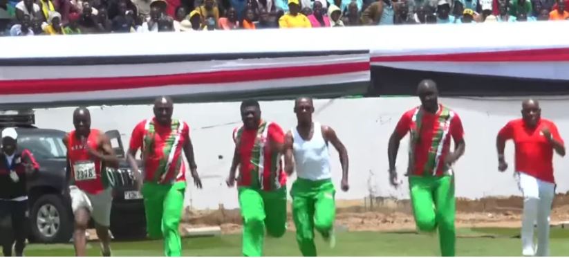 Cape Media’s Dr Ofweneke wins a fun race during Mashujaa Day celebrations