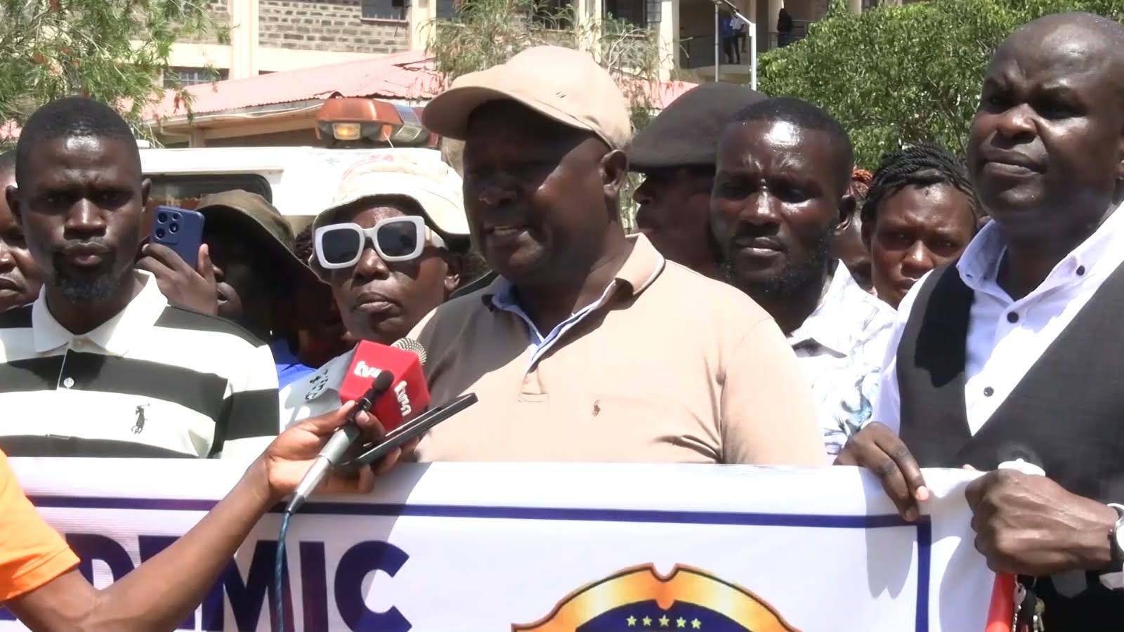 UASU Kibabii University Chapter Secretary General Dr. Robert Nyukuri addresses the press at the University premises during the UASU protests/TONY WAFULA