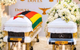 Wicknell Chivayo, wife Lucy Muteke’s luxury car-inspired coffins steal show at their funeral
