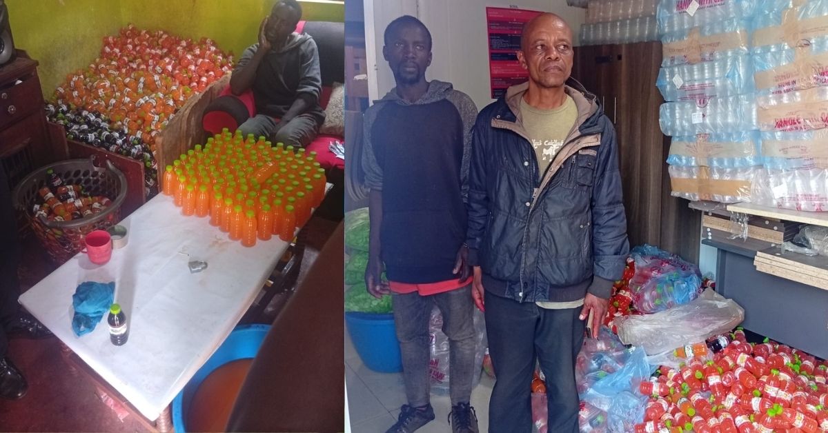 Two suspects arrested for manufacturing fake juice in Kabete